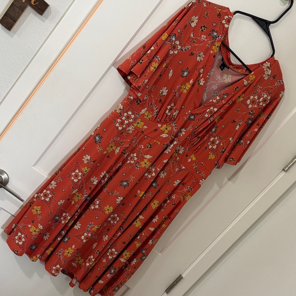 torrid Rust Floral Midi Dress
